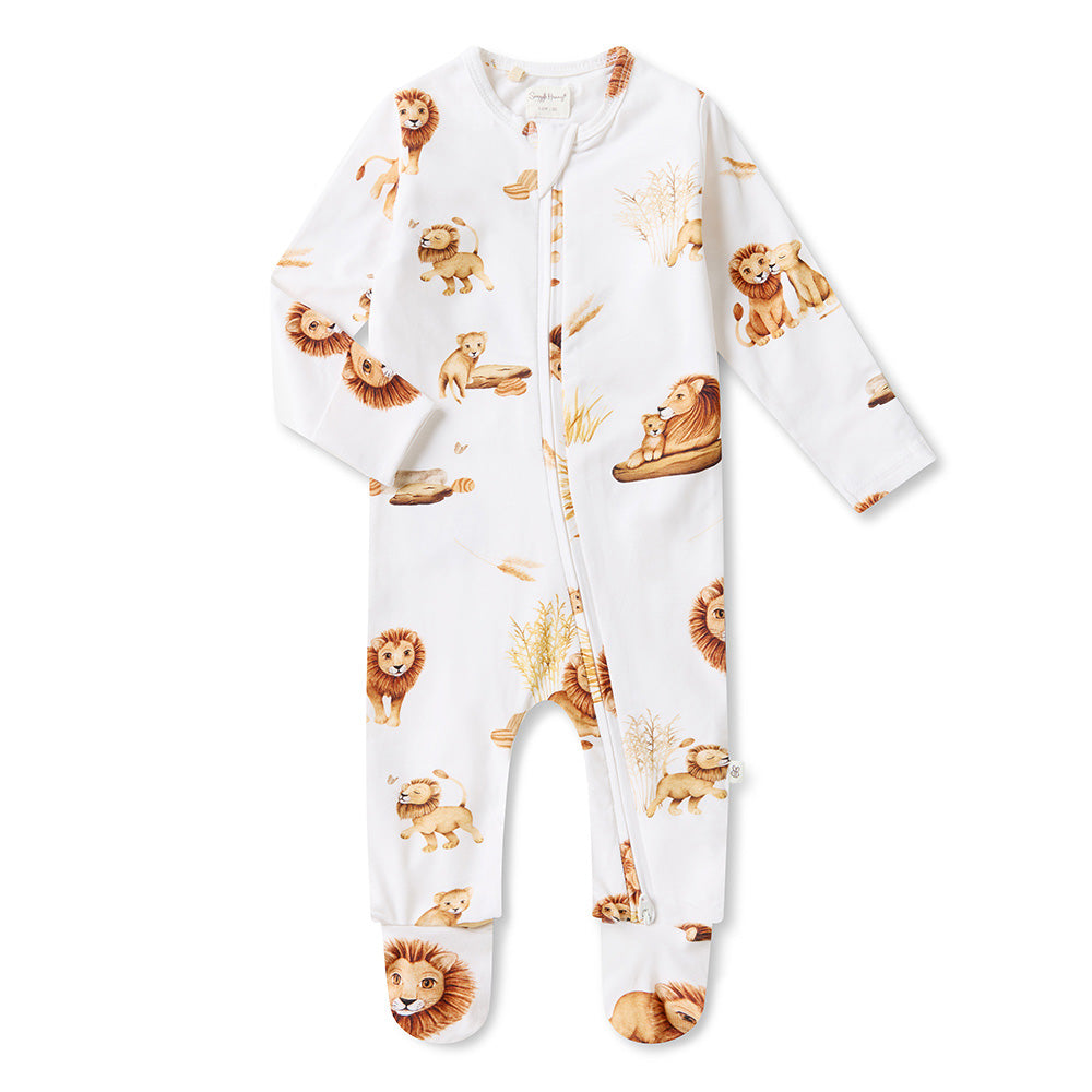 Lion Organic Snuggle Sleepsuit Zip Footie - View 2