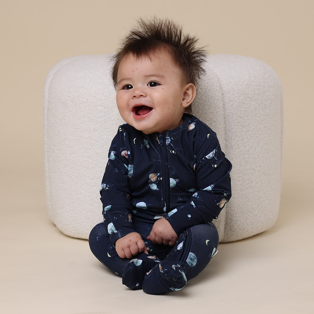 Milky Way Organic Snuggle Sleepsuit Zip Footie - View 6