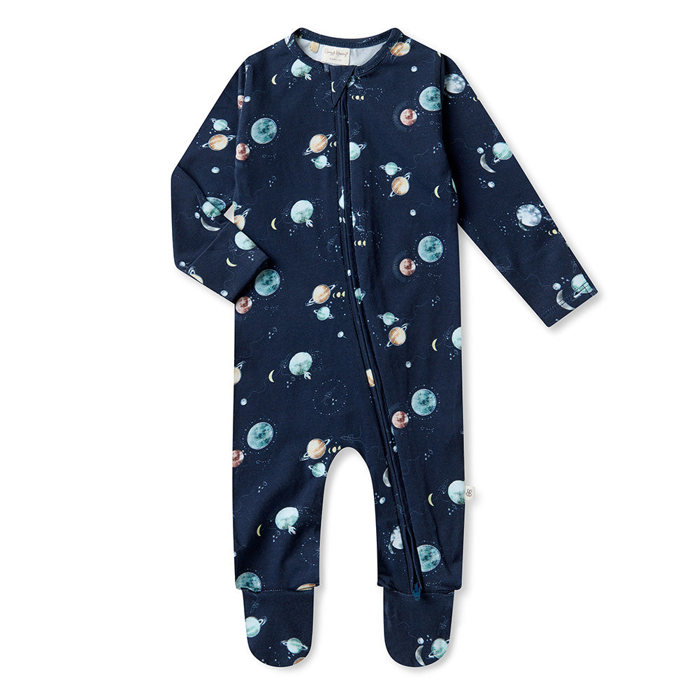 Milky Way Organic Snuggle Sleepsuit Zip Footie - View 2