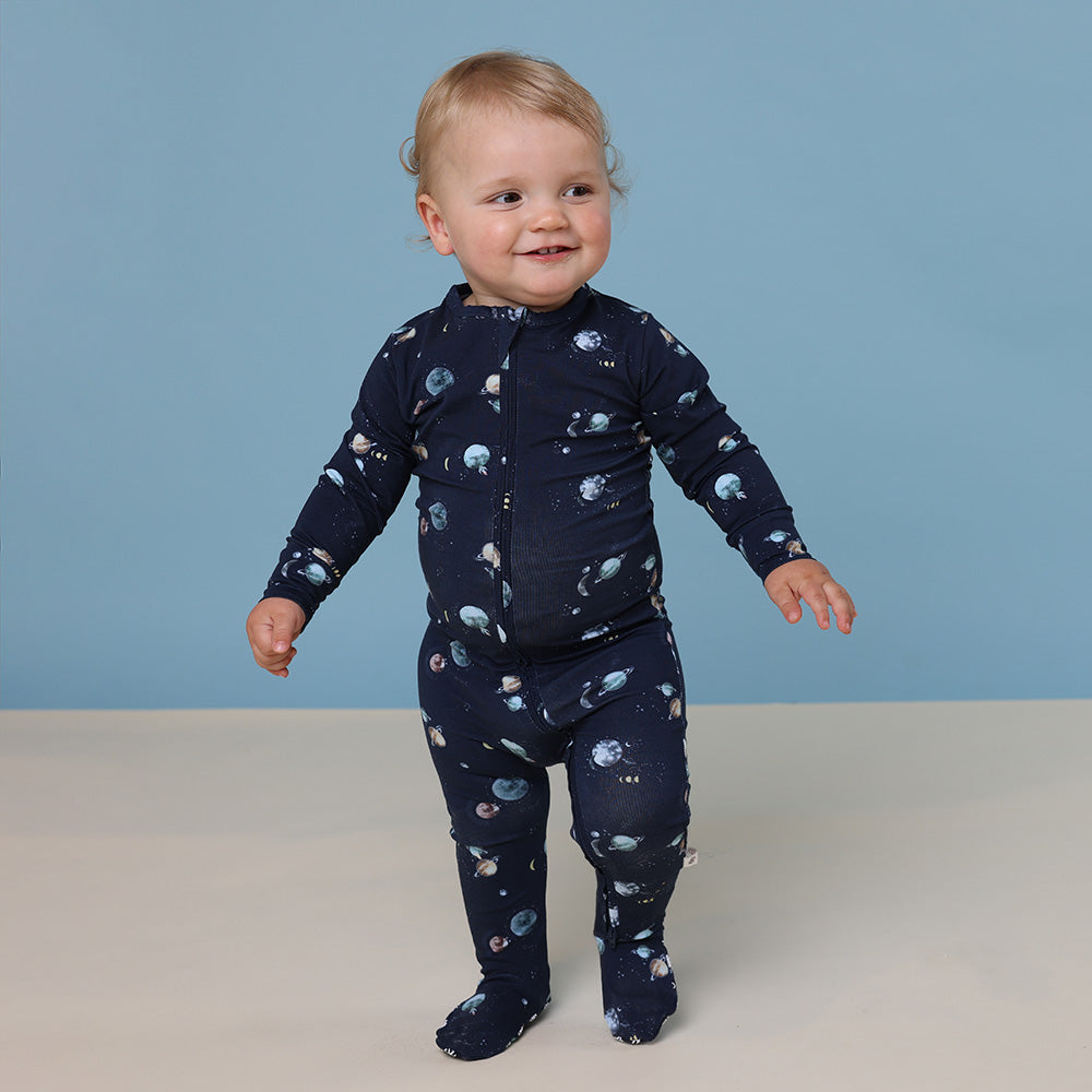 Milky Way Organic Snuggle Sleepsuit Zip Footie - View 3