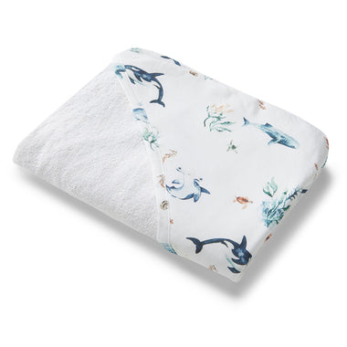 Ocean Organic Hooded Baby Towel | Snuggle Hunny