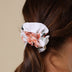 Woman wearing Rosebud Organic Scrunchie | Snuggle Hunny