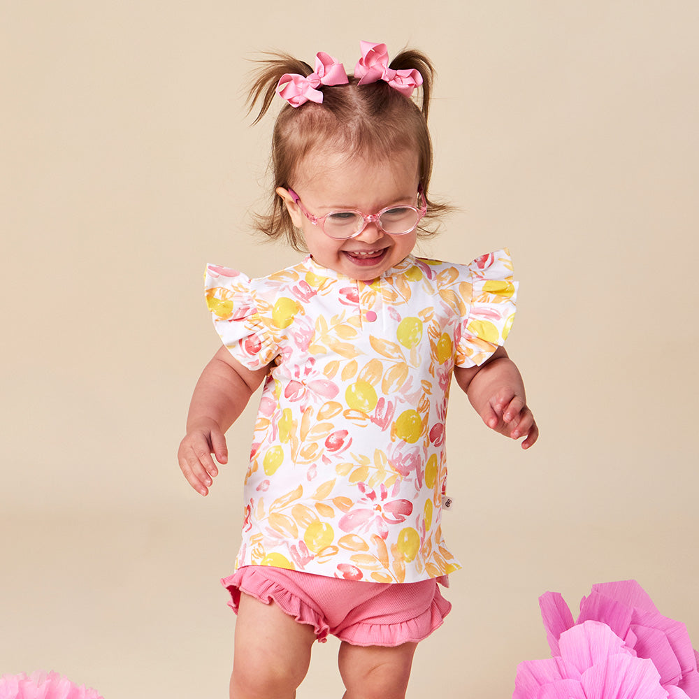 Sofia Organic Short Sleeve Top with Frill - View 4