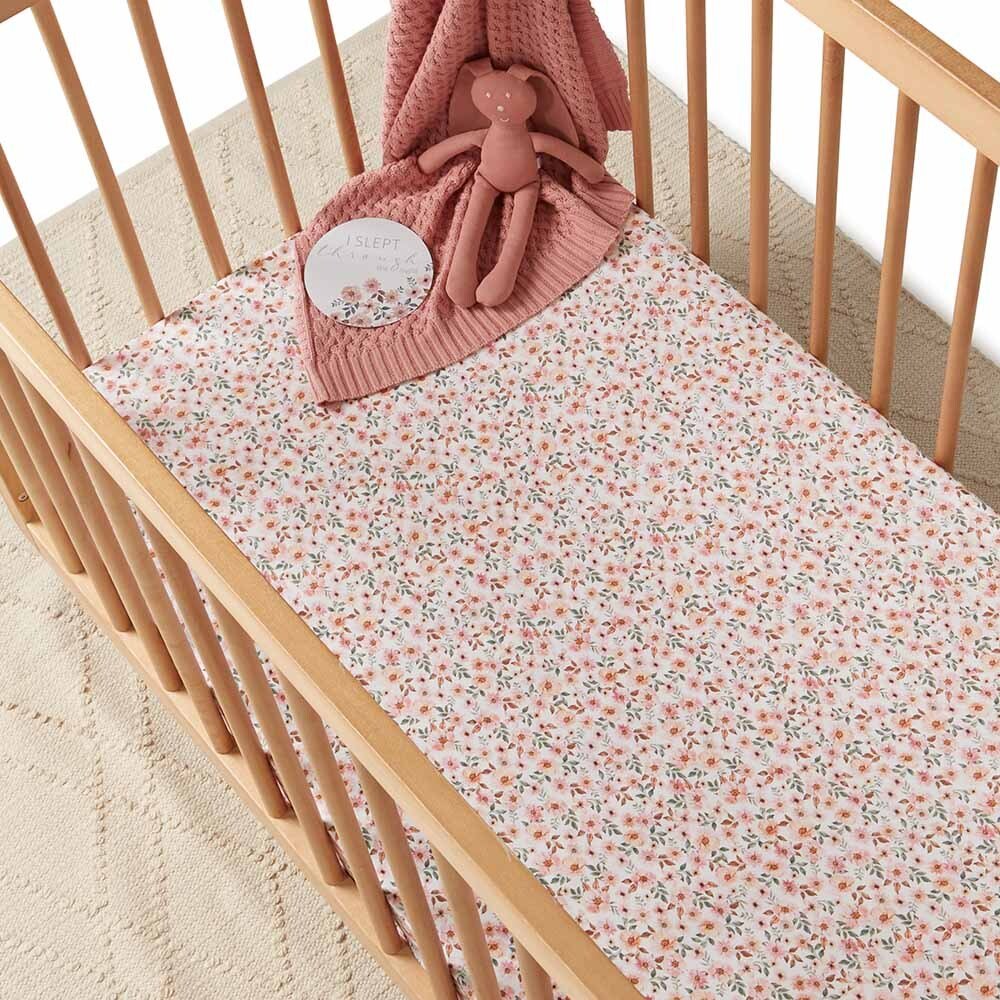 Spring Floral Organic Fitted Cot Sheet - View 1