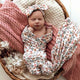 Spring Floral Organic Jersey Wrap & Topknot Set - Thumbnail 1