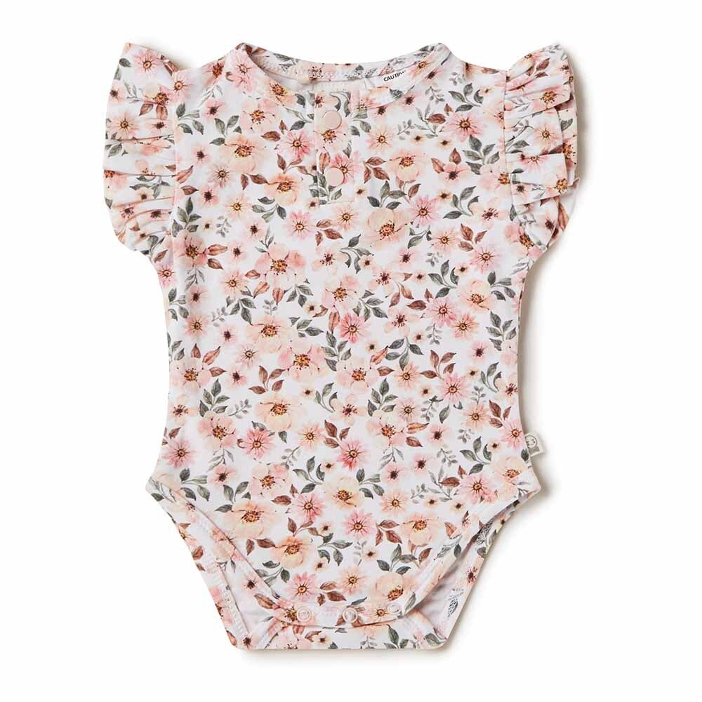 Spring Floral Short Sleeve Organic Bodysuit - View 2