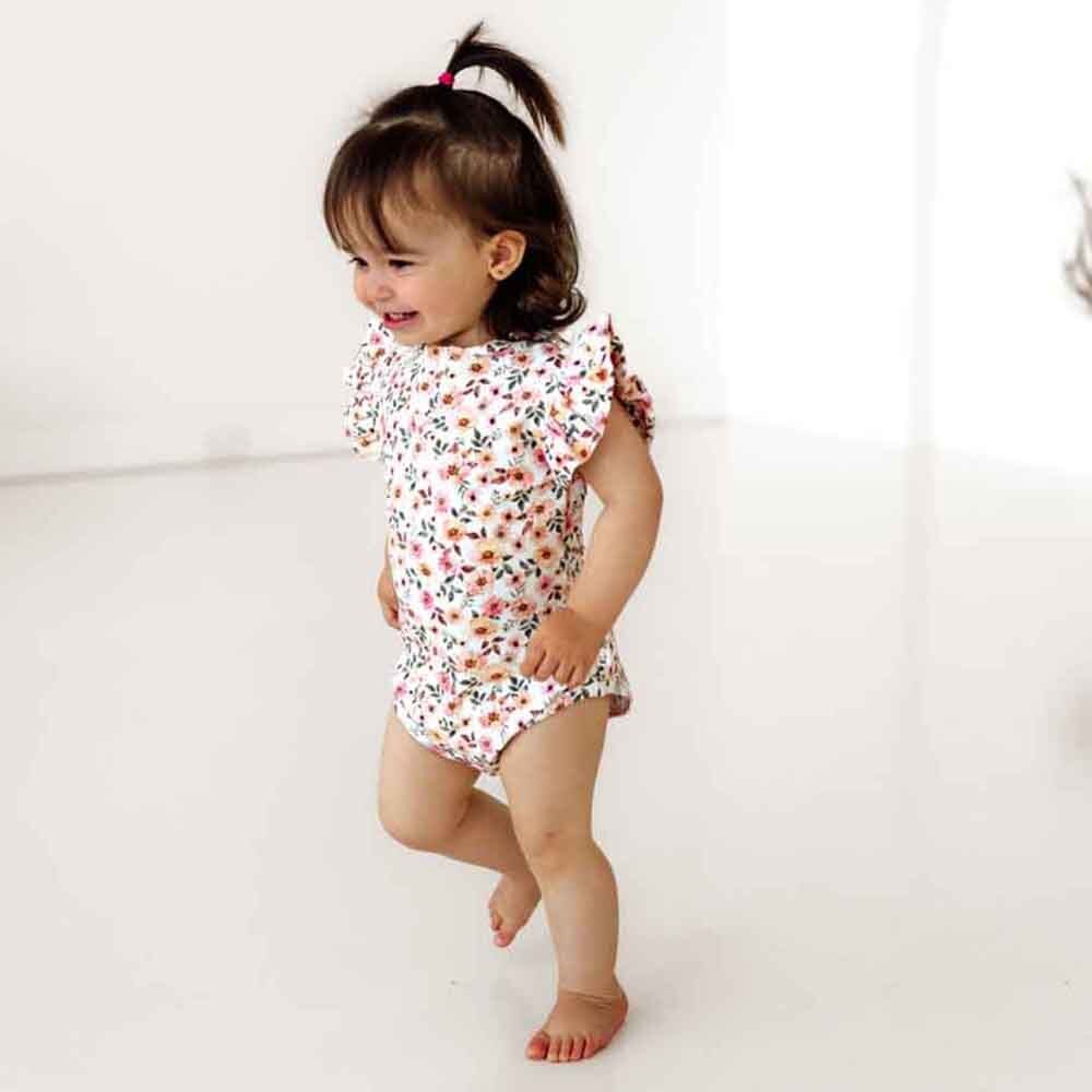 Spring Floral Short Sleeve Organic Bodysuit - View 4