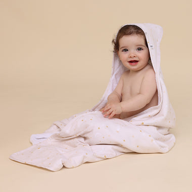 Stardust Organic Hooded Baby Towel | Snuggle Hunny