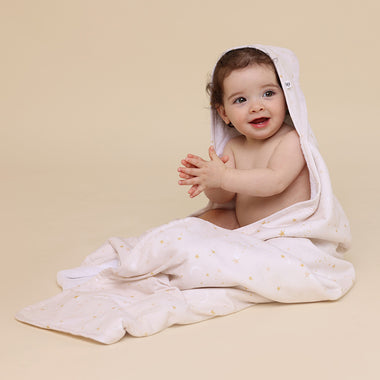 Stardust Organic Hooded Baby Towel | Snuggle Hunny