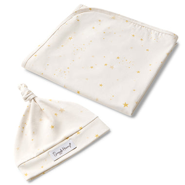 Stardust Organic Jersey Wrap & Beanie Set | Snuggle Hunny