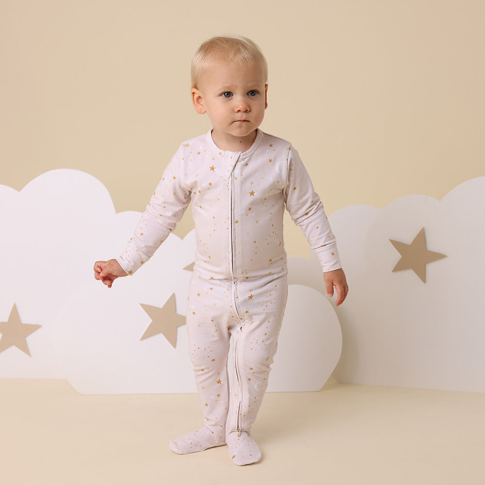 Stardust Organic Snuggle Sleepsuit Zip Footie - View 10