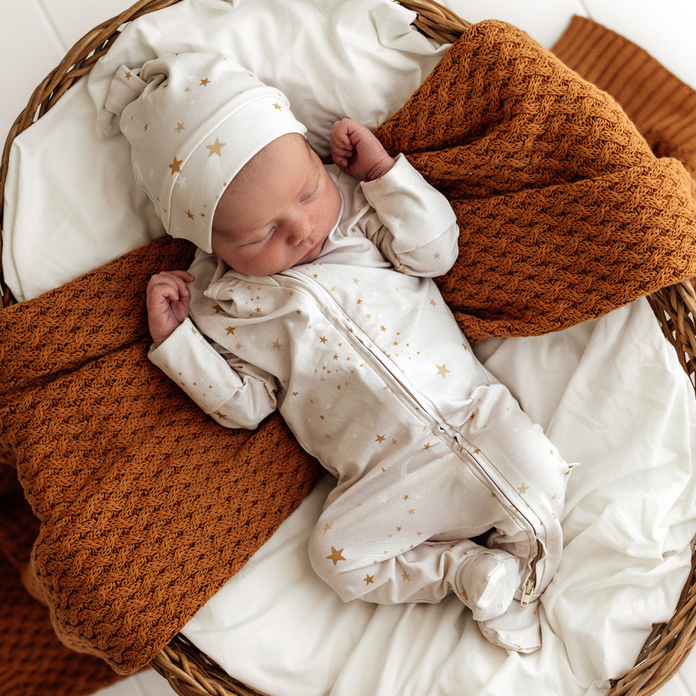 Stardust Organic Snuggle Sleepsuit Zip Footie - View 5