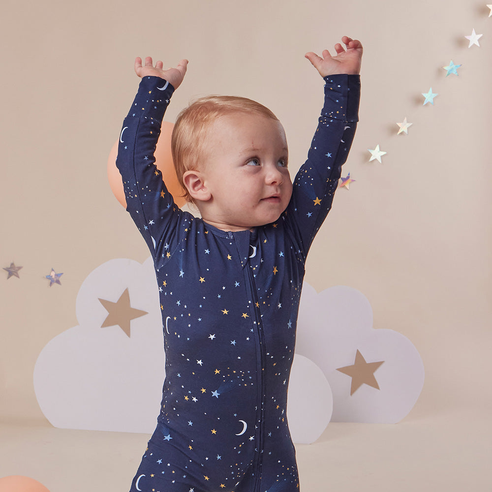 Starry Night Organic Snugglesuit Convertible Romper - View 4