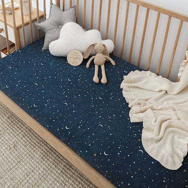 Starry Night Organic Fitted Cot Sheet | Snuggle Hunny
