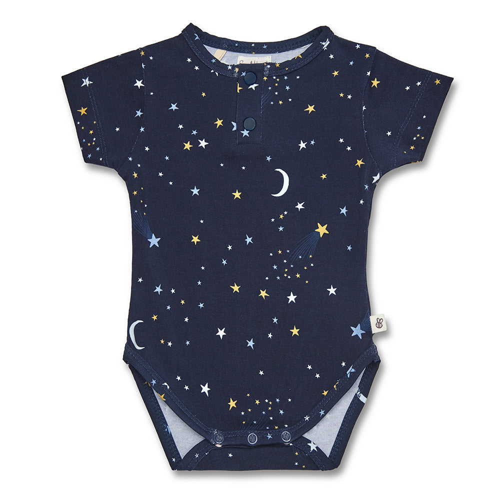 Starry Night Short Sleeve Organic Bodysuit - View 2