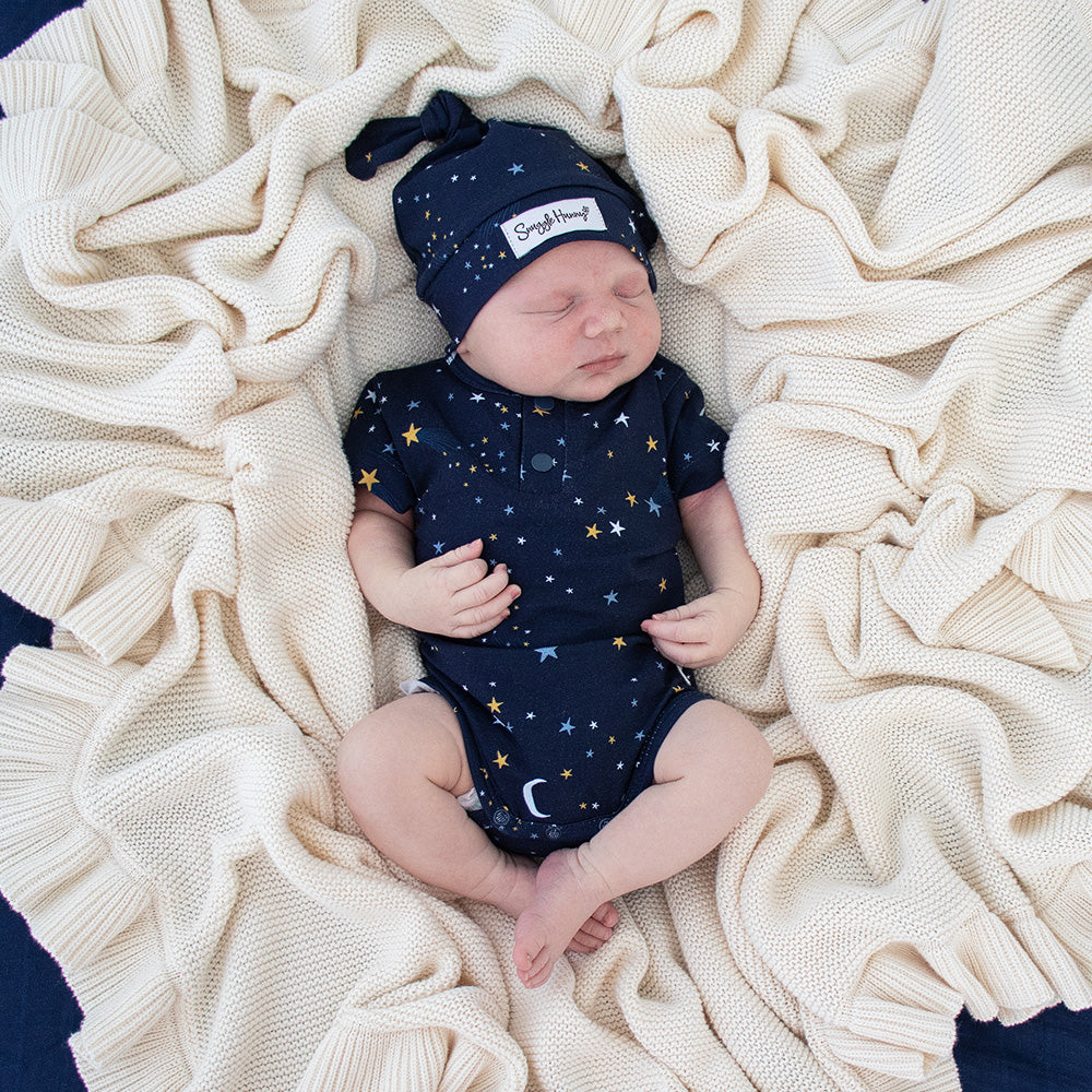 Starry Night Short Sleeve Organic Bodysuit - View 1