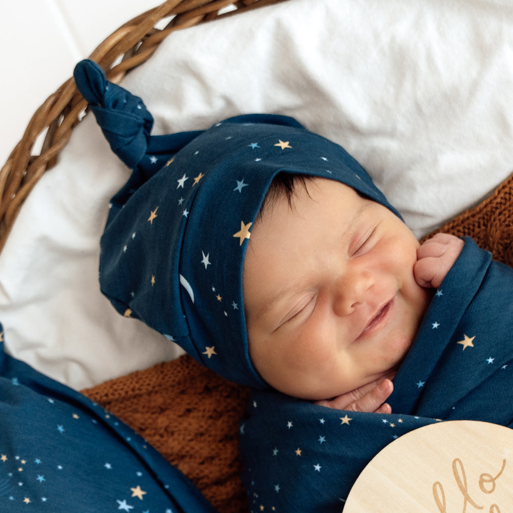 Starry Night Organic Knotted Beanie - View 1