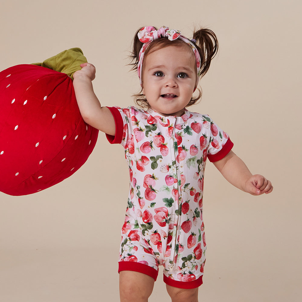 Strawberry Organic Snuggle Shortie - View 1