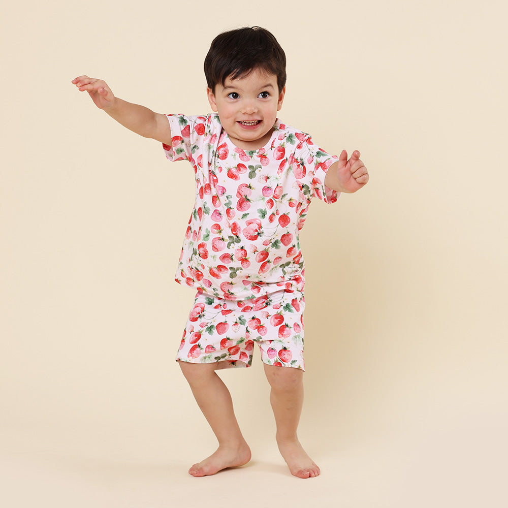 Strawberry Organic Kids PJ Set - View 1
