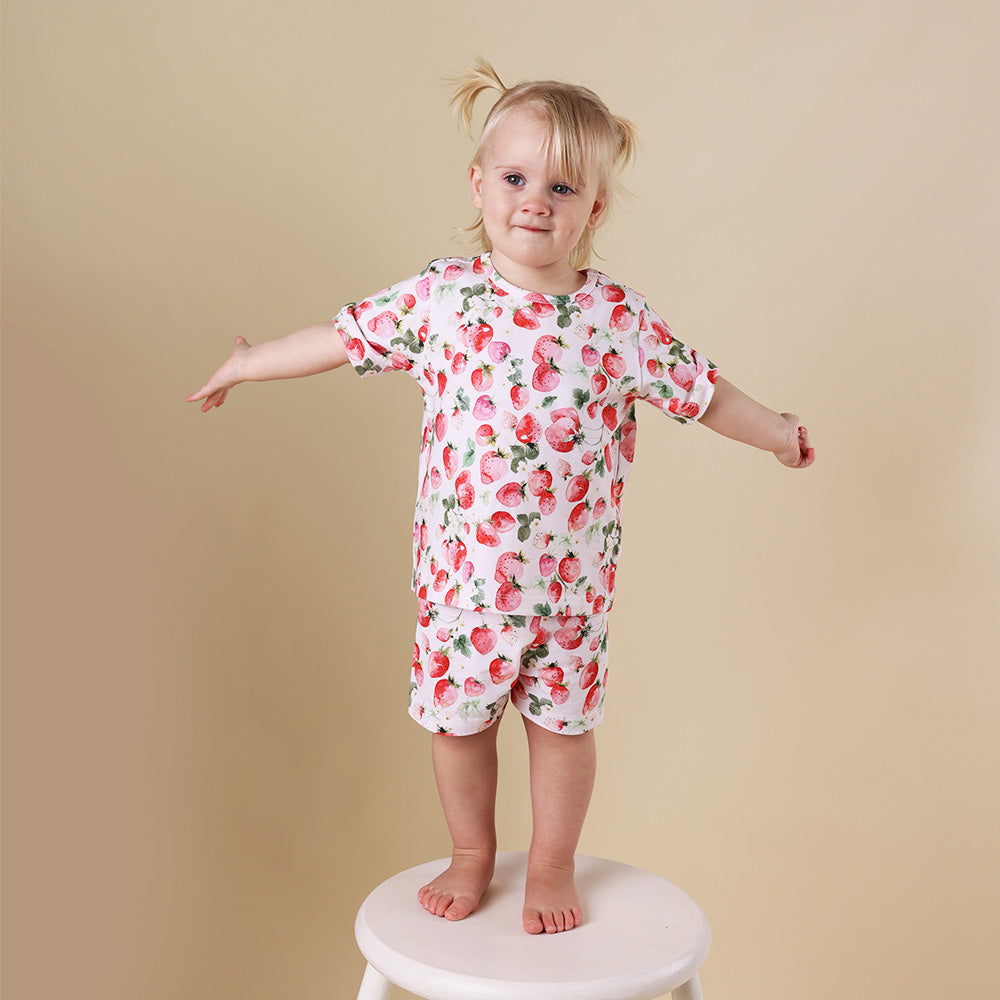 Strawberry Organic Kids PJ Set - View 7