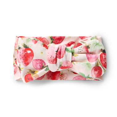 Strawberry Organic Oversized Bow | Snuggle Hunny
