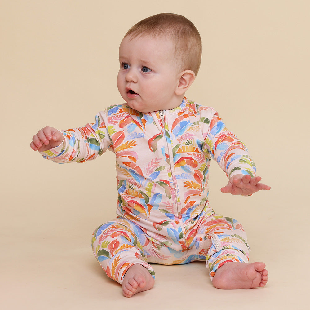 Summer Palm Organic Snugglesuit Convertible Romper - View 5