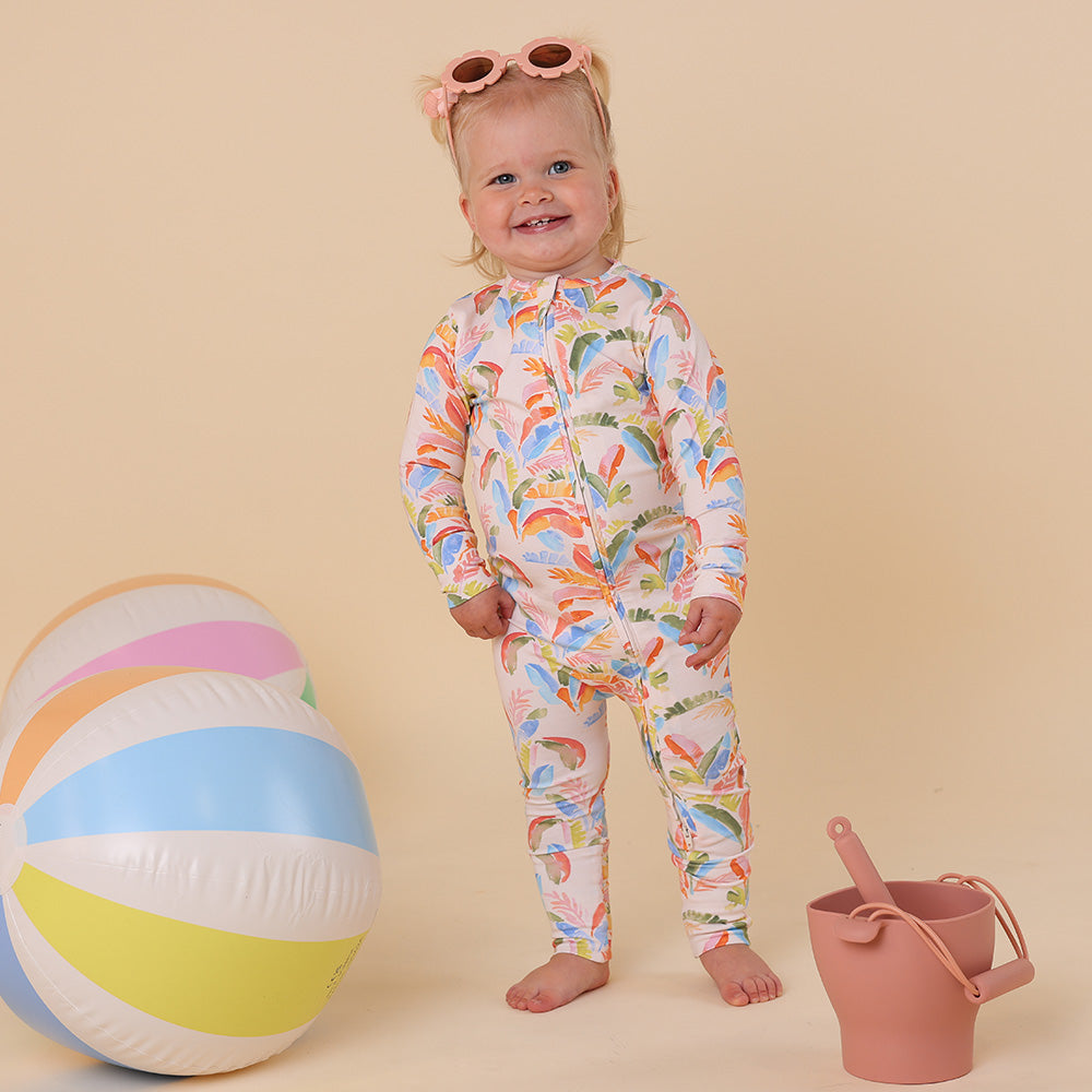 Summer Palm Organic Snugglesuit Convertible Romper - View 8