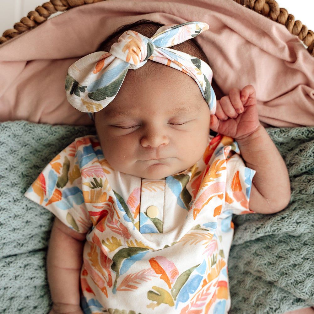 Summer Palm Short Sleeve Organic Bodysuit - View 15