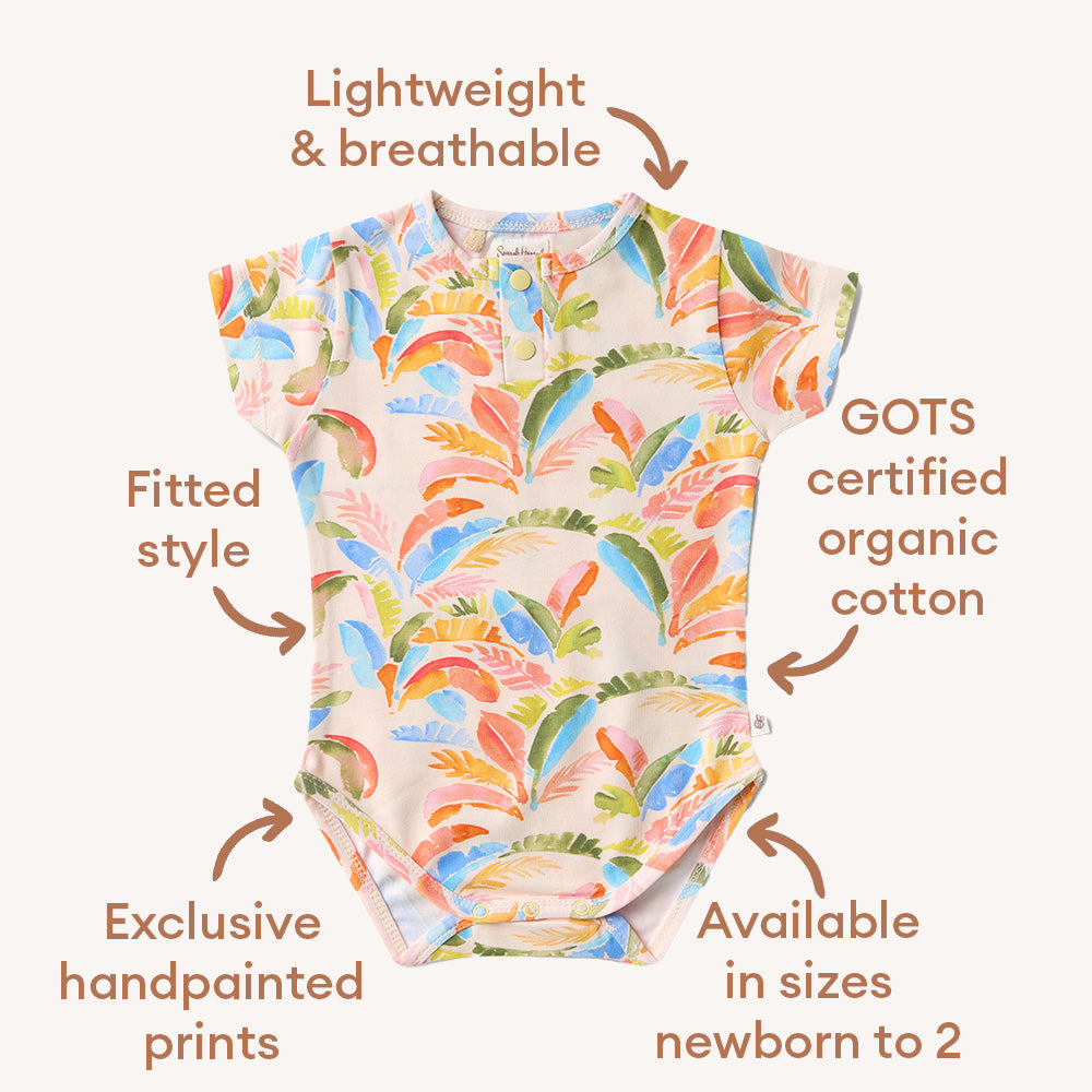Summer Palm Short Sleeve Organic Bodysuit - View 5