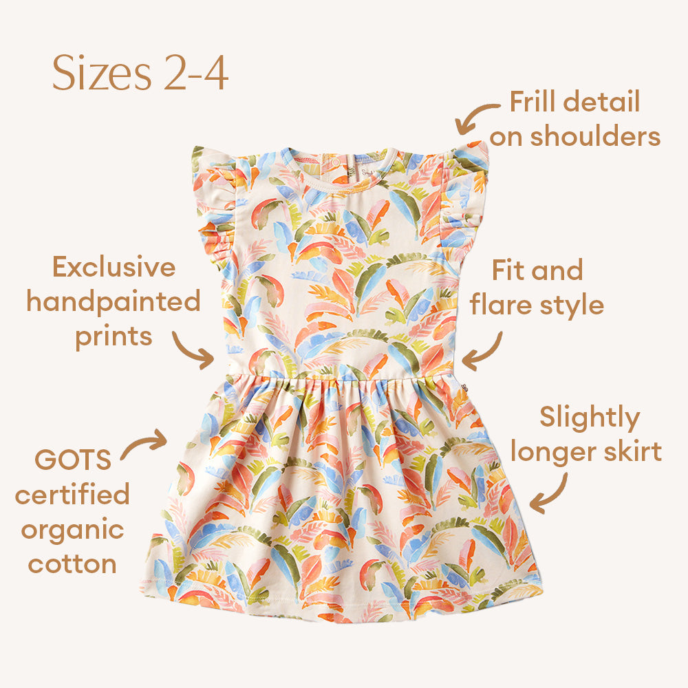 Summer Palm Short Sleeve Organic Dress - View 5