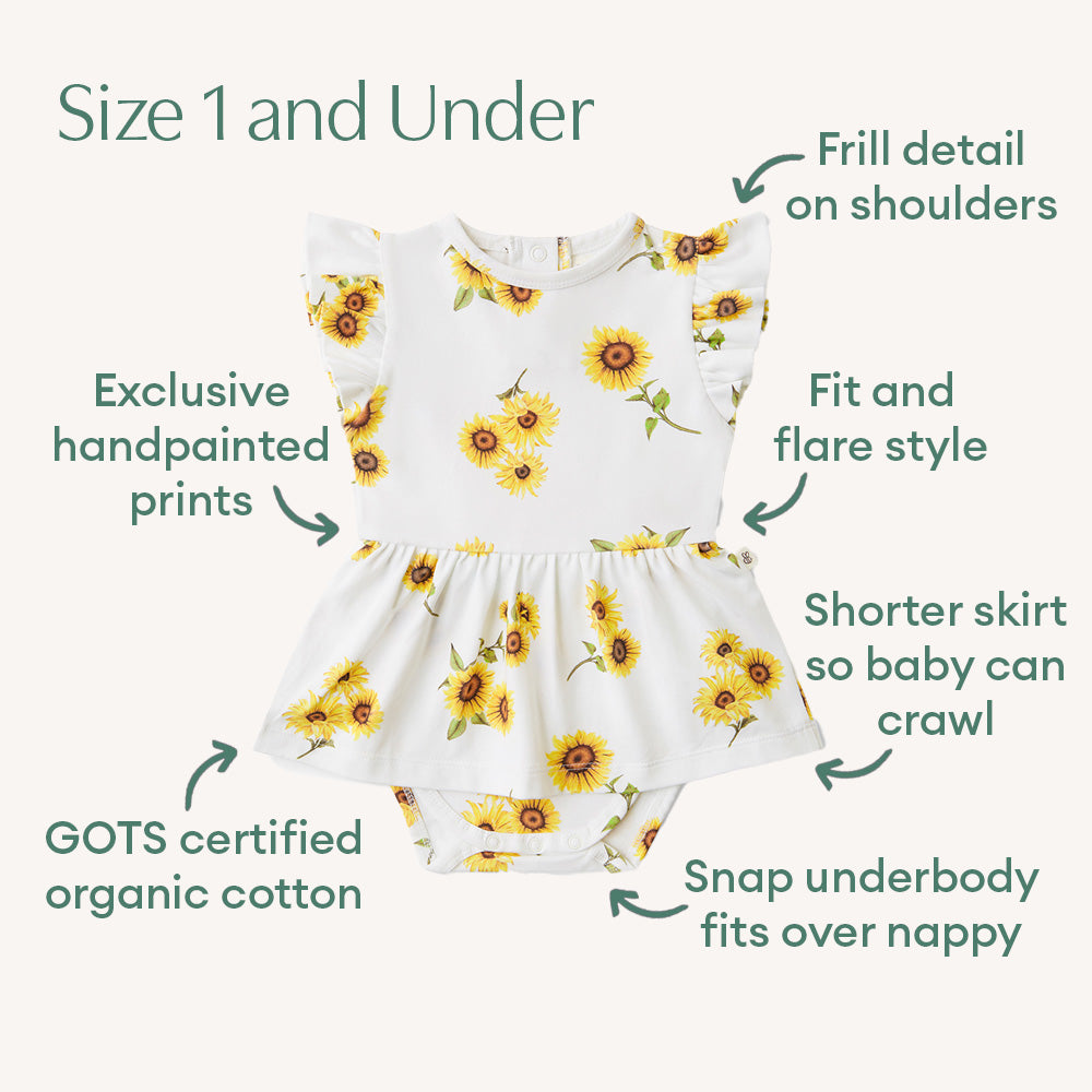 Sunflower Short Sleeve Organic Dress - View 8