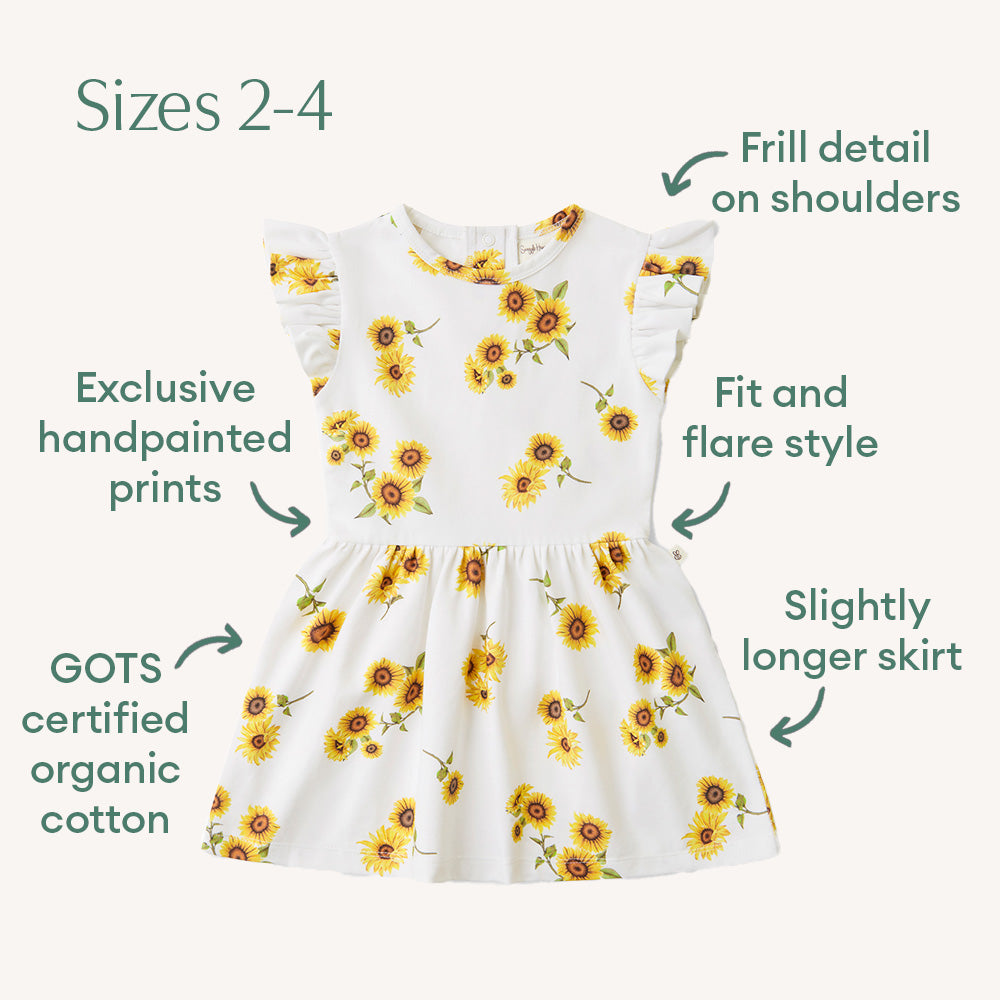 Sunflower Short Sleeve Organic Dress - View 4