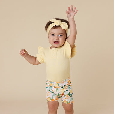 Sunny Citrus Organic Bike Shorts | Snuggle Hunny