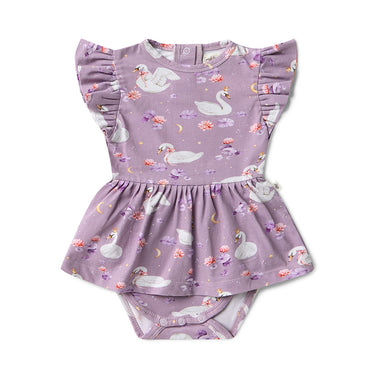 Swan Lake Short Sleeve Organic Dress | Snuggle Hunny