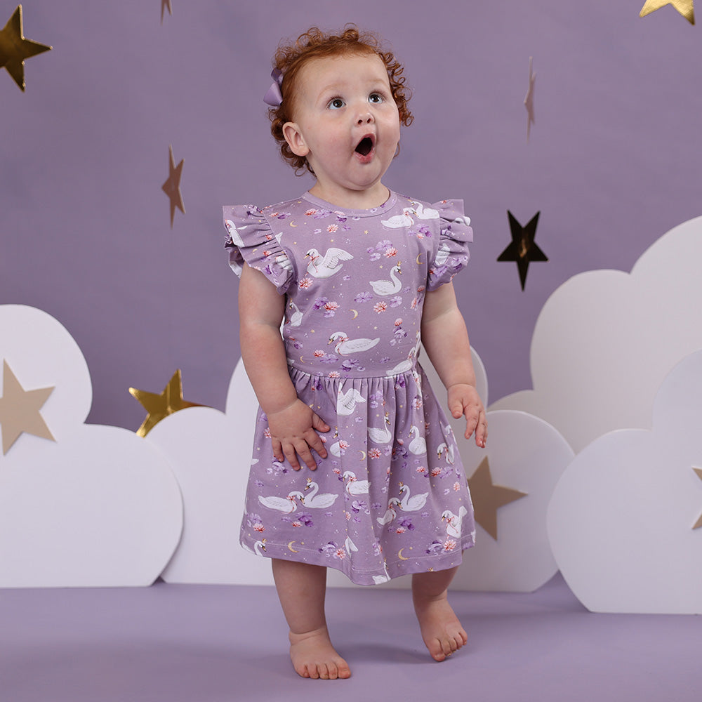 Swan Lake Short Sleeve Organic Dress - View 3
