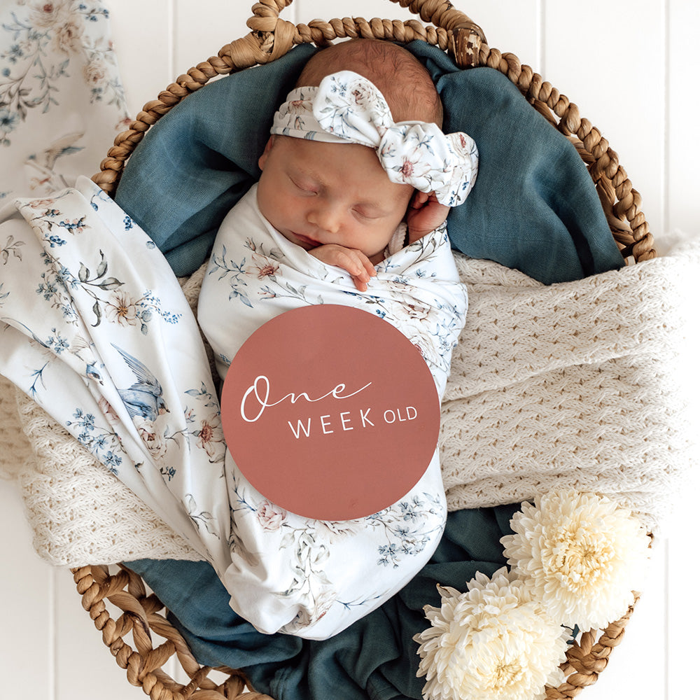 Sweet Swallows Organic Jersey Wrap & Topknot Set - View 3