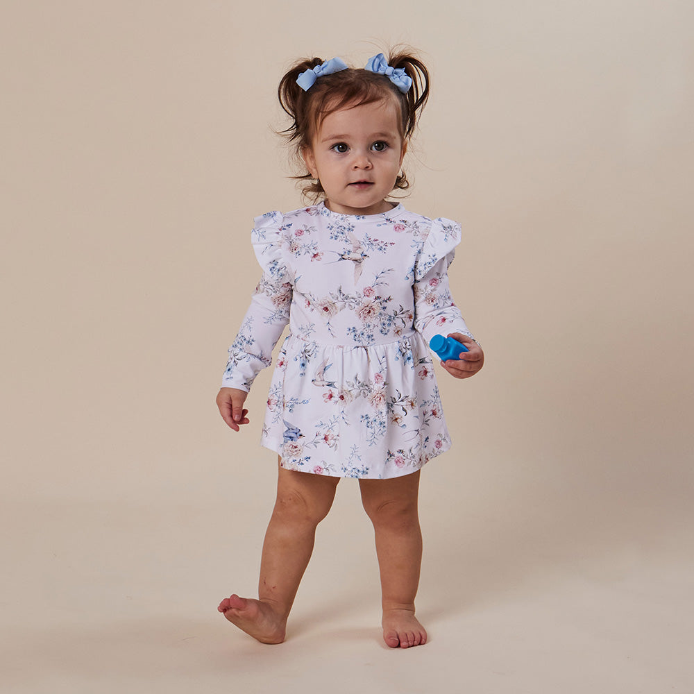 Sweet Swallows Long Sleeve Organic Dress - View 9