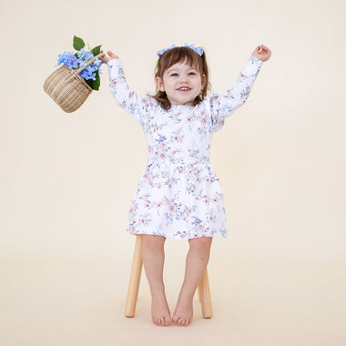 Sweet Swallows Long Sleeve Organic Dress | Snuggle Hunny