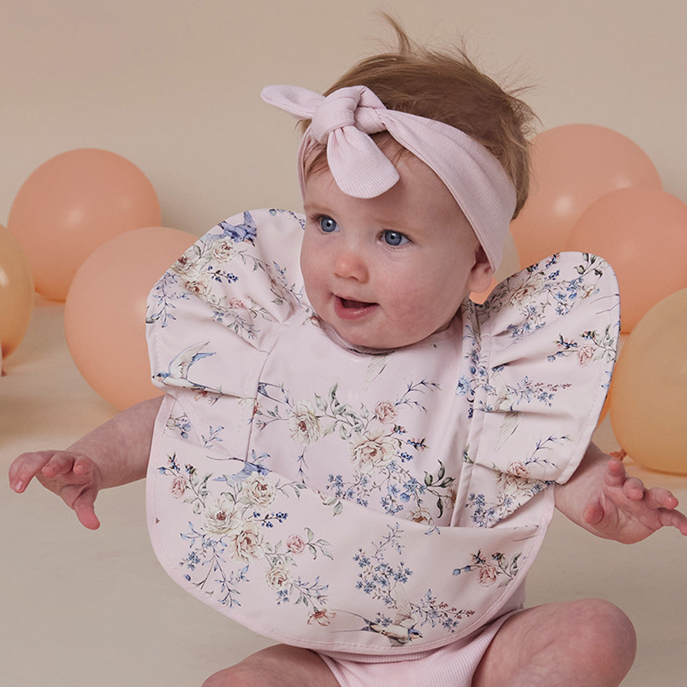 Sweet Swallows Frill Snuggle Bib - View 1