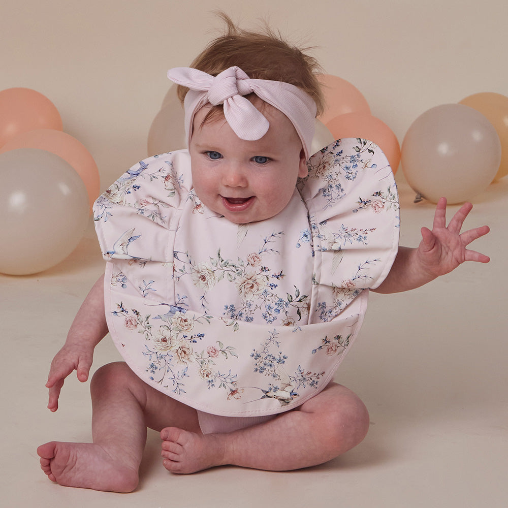 Sweet Swallows Frill Snuggle Bib - View 3