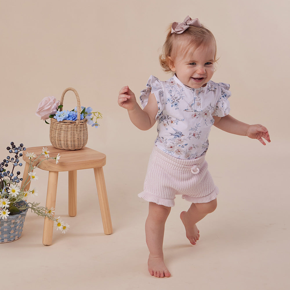 Blush Pink Organic Cotton Knit Bloomers - View 4