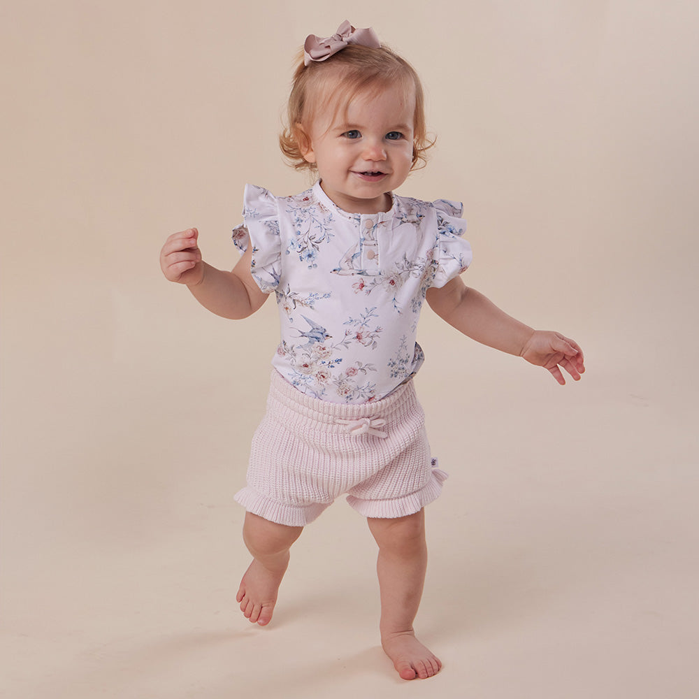 Blush Pink Organic Cotton Knit Bloomers - View 1