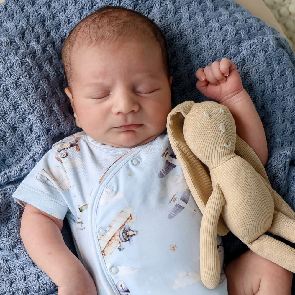 Taking Flight Short Sleeve Organic Kimono Bodysuit - View 10