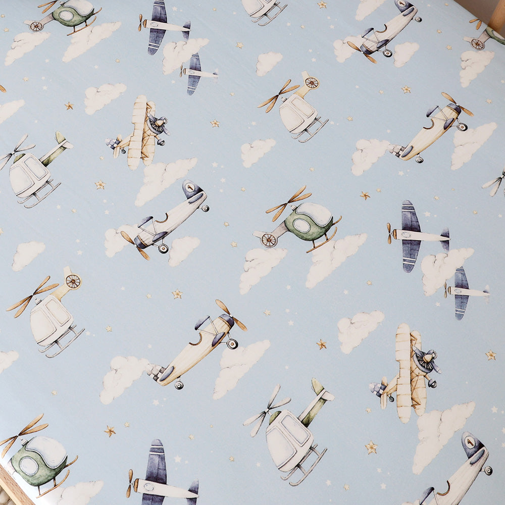 Taking Flight Organic Fitted Cot Sheet - View 3