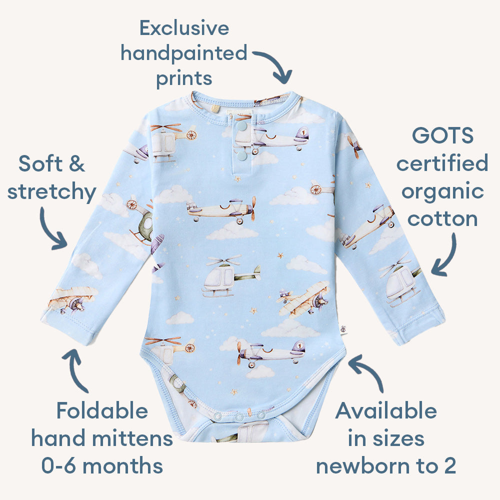 Taking Flight Long Sleeve Organic Bodysuit - View 4