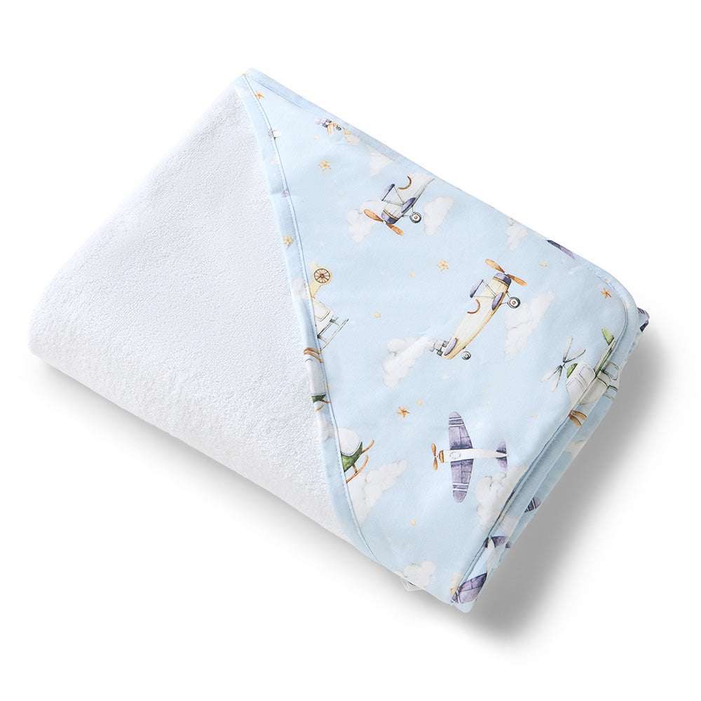 Taking Flight Organic Hooded Baby Towel - View 2