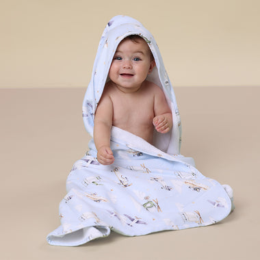 Taking Flight Organic Baby Towel & Wash Cloth Set | Snuggle Hunny