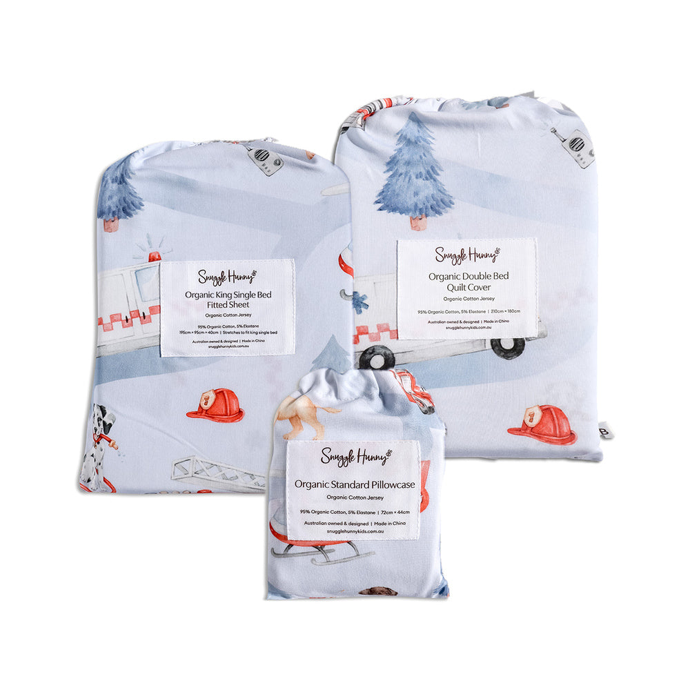 Bundle - To The Rescue King Single Bedding - 1 x Sheet + 1 x Quilt Cover + 1 x Pillowcase - View 1