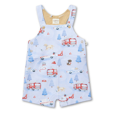 To The Rescue Organic Snuggle Overall Shorts | Snuggle Hunny