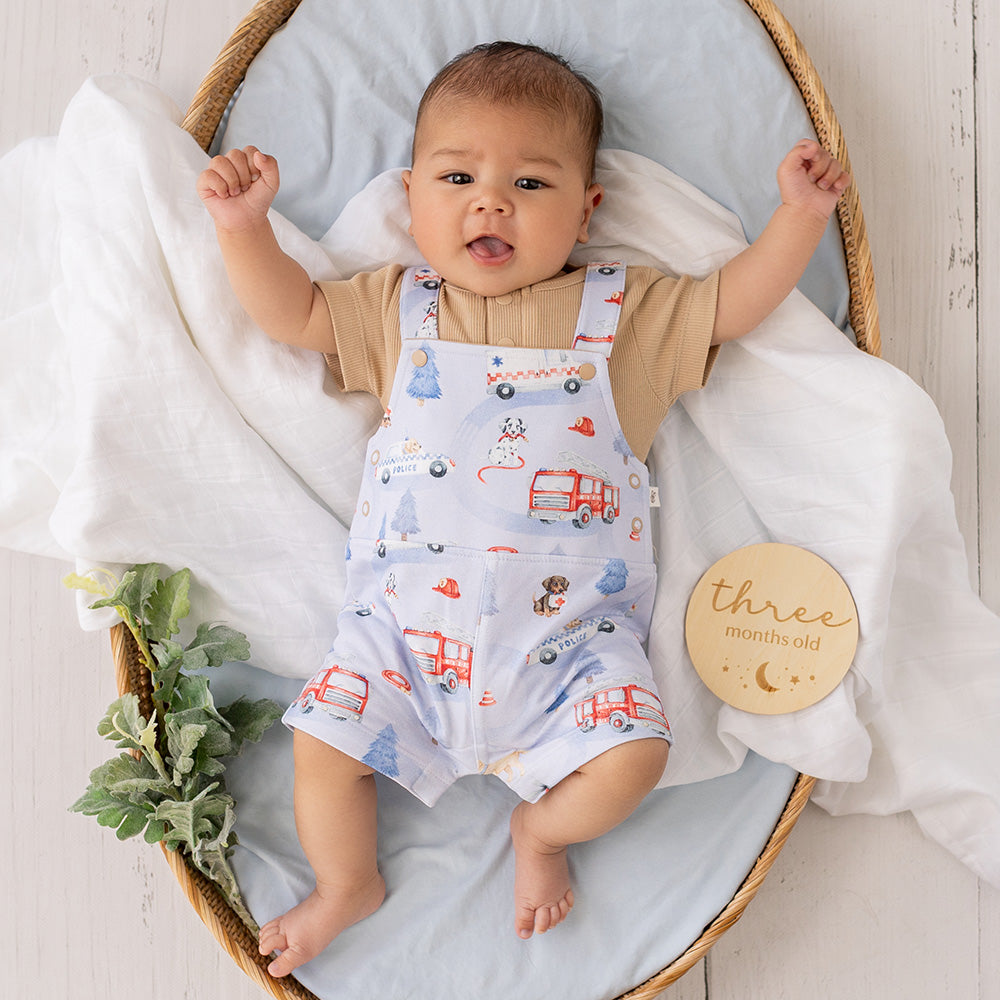 To The Rescue Organic Snuggle Overall Shorts - View 3